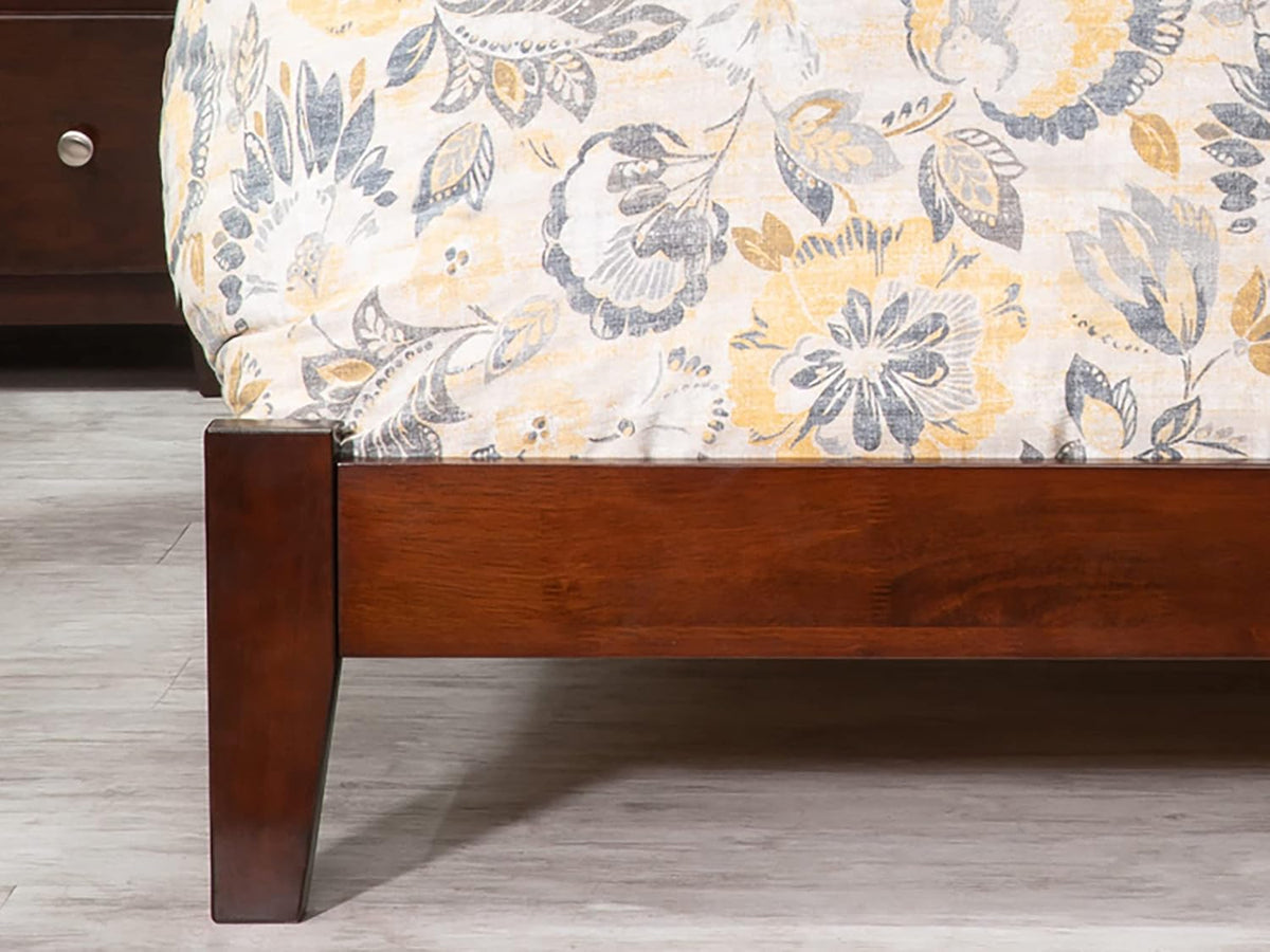 King Walnut Wood Platform Bed F45818