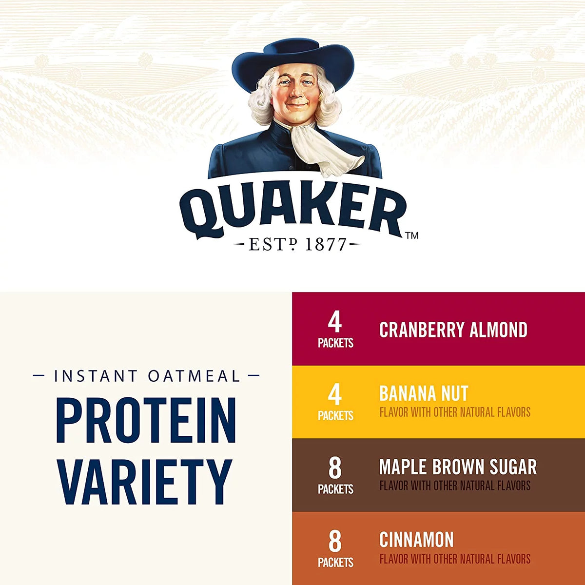Protein 4 Flavor Variety Pack Instant Oatmeal, 24 Count Q24763