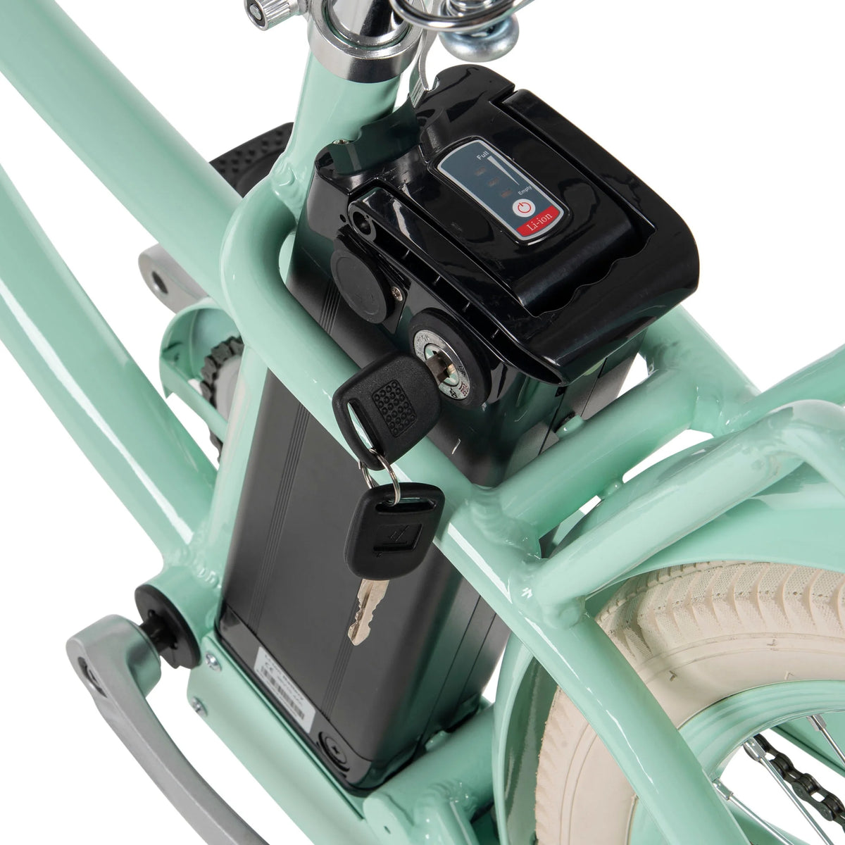 26-in 7-Spd Electric Cruiser Bike, Mint Green, 36V, 350W R1460