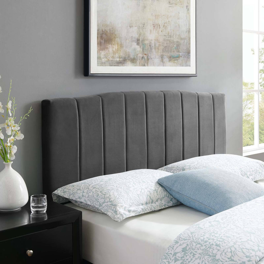 Navy Performance Velvet Full/Queen Headboard L439