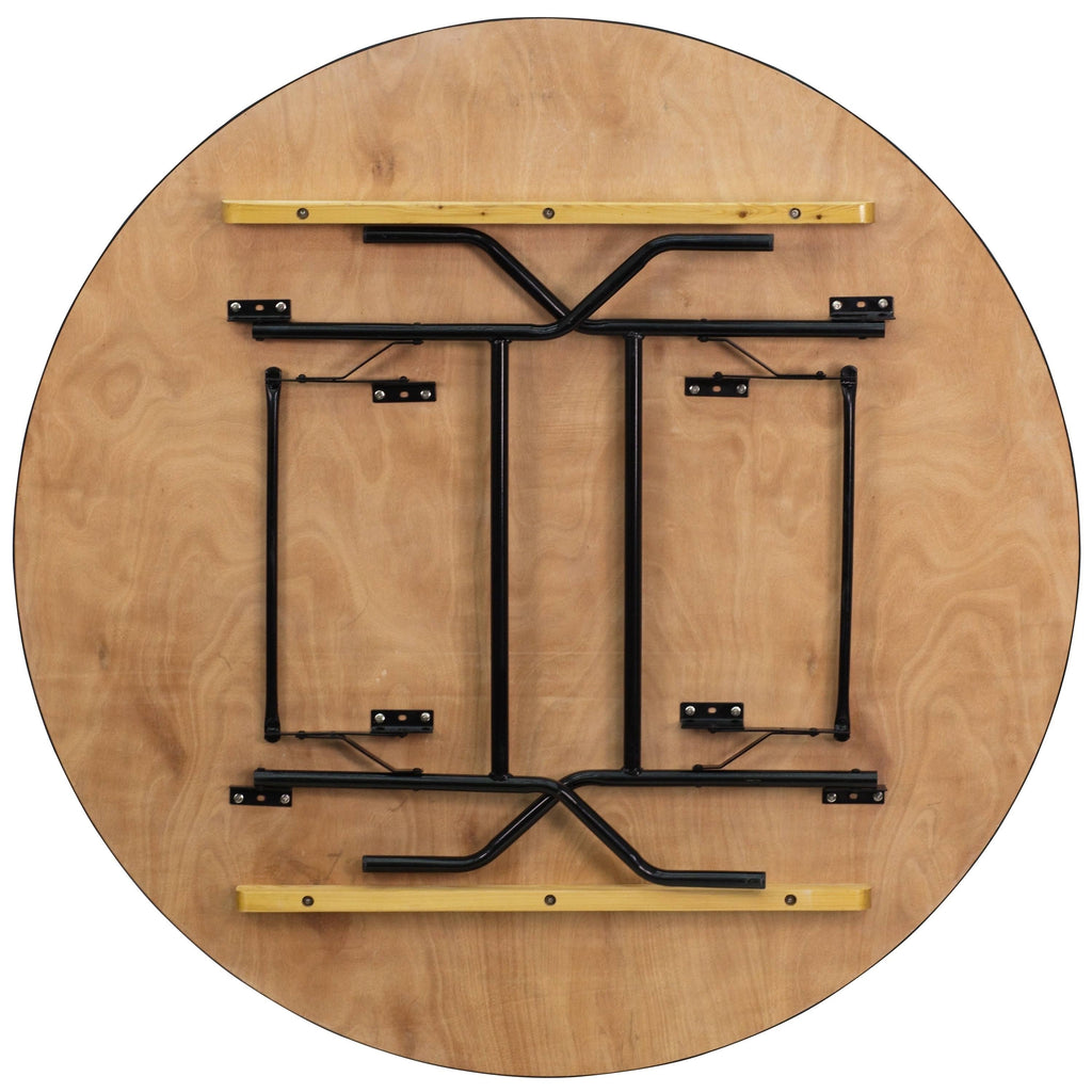 60-Inch Round Wood Folding Banquet Table B49785