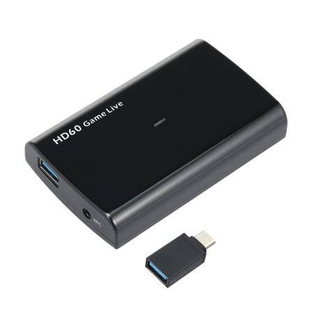1080p HD Video Game Capture Box with Mic Input Black Q595286