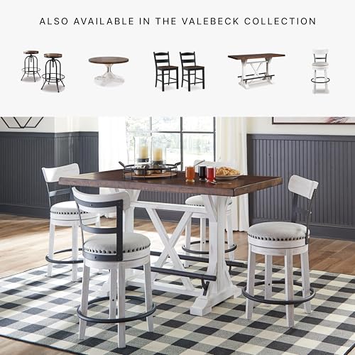 Rustic Farmhouse Counter Height Dining Table, Brown & White R5720