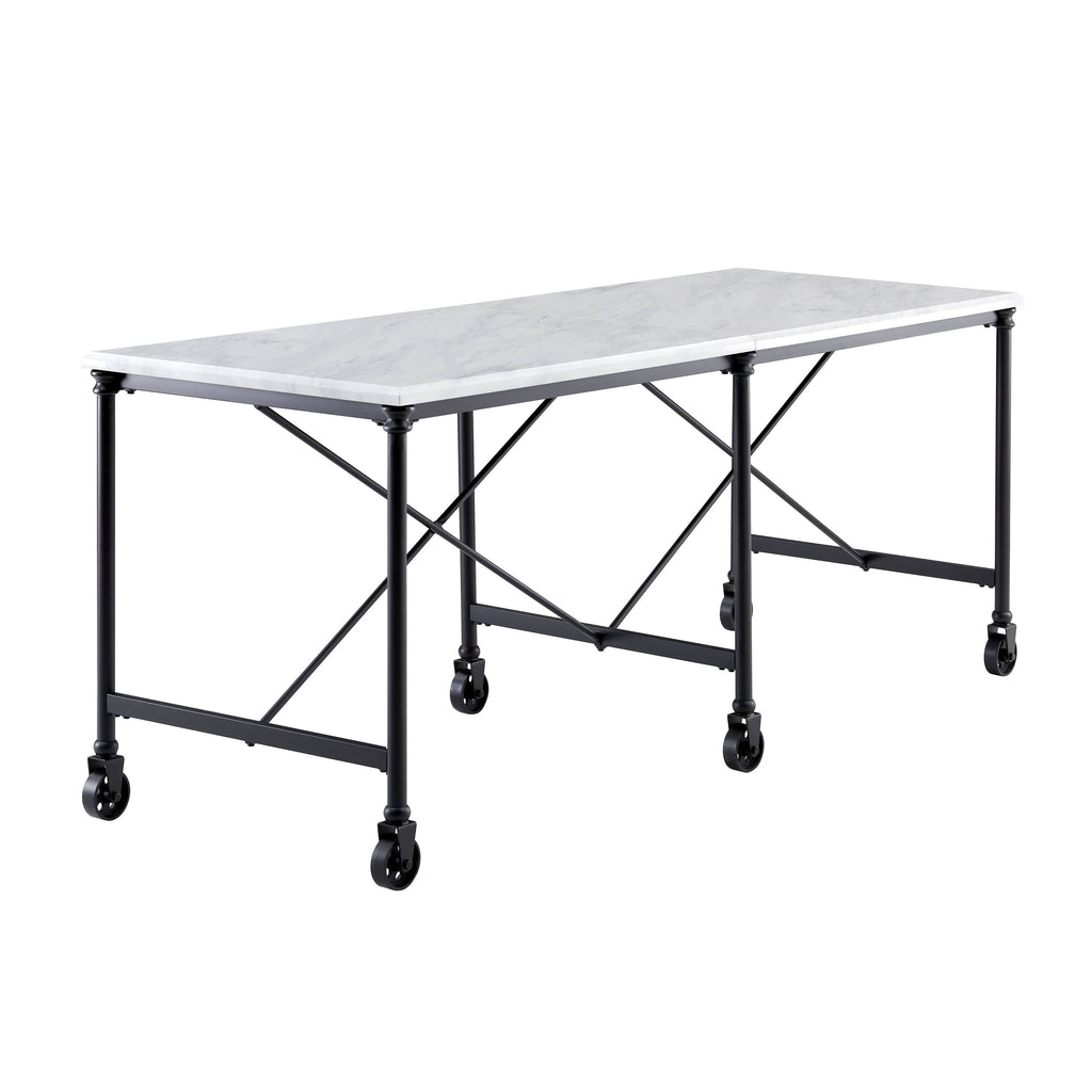 Black Metal 29-inch Kitchen Island Table Y8860