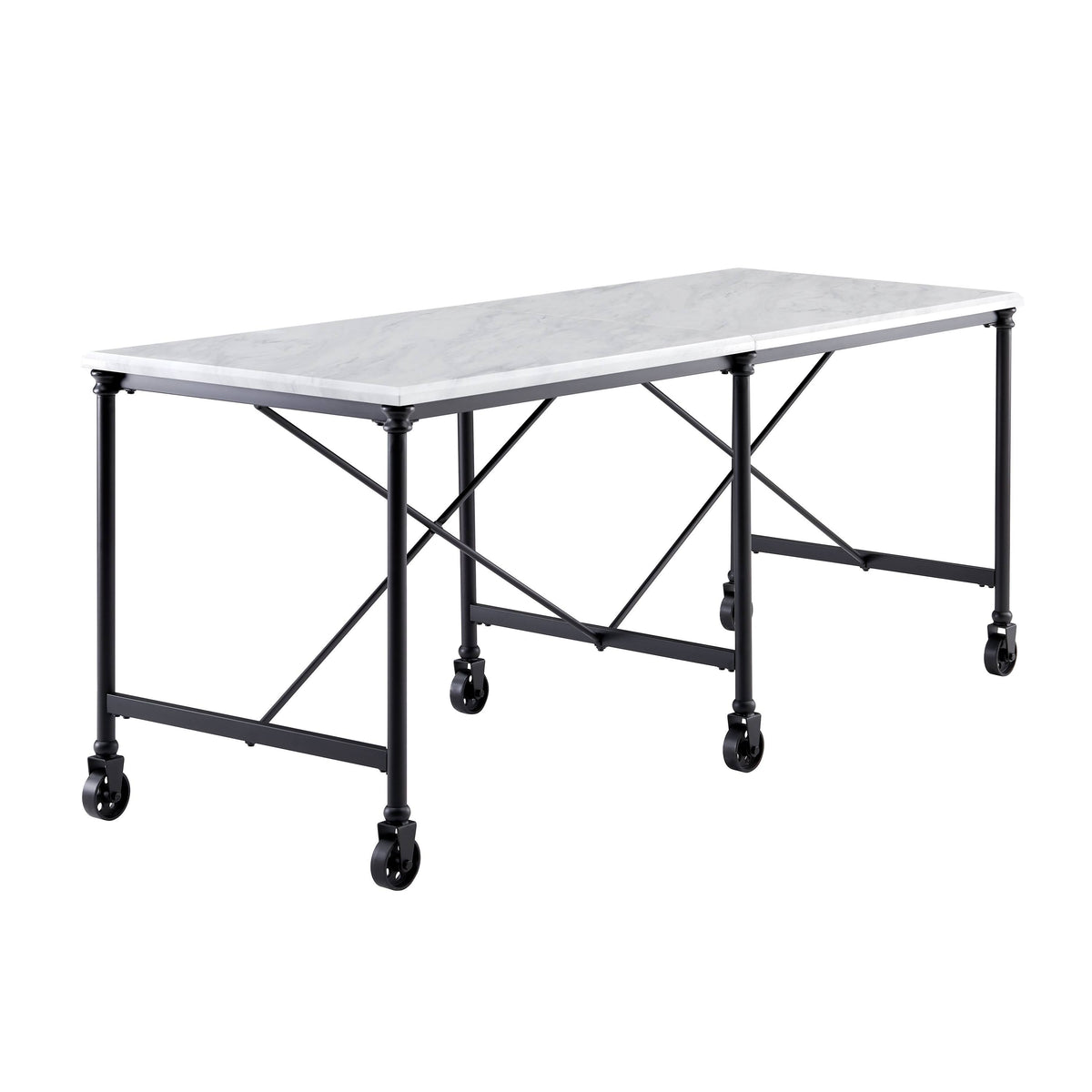 Black Metal 29-inch Kitchen Island Table Y8860