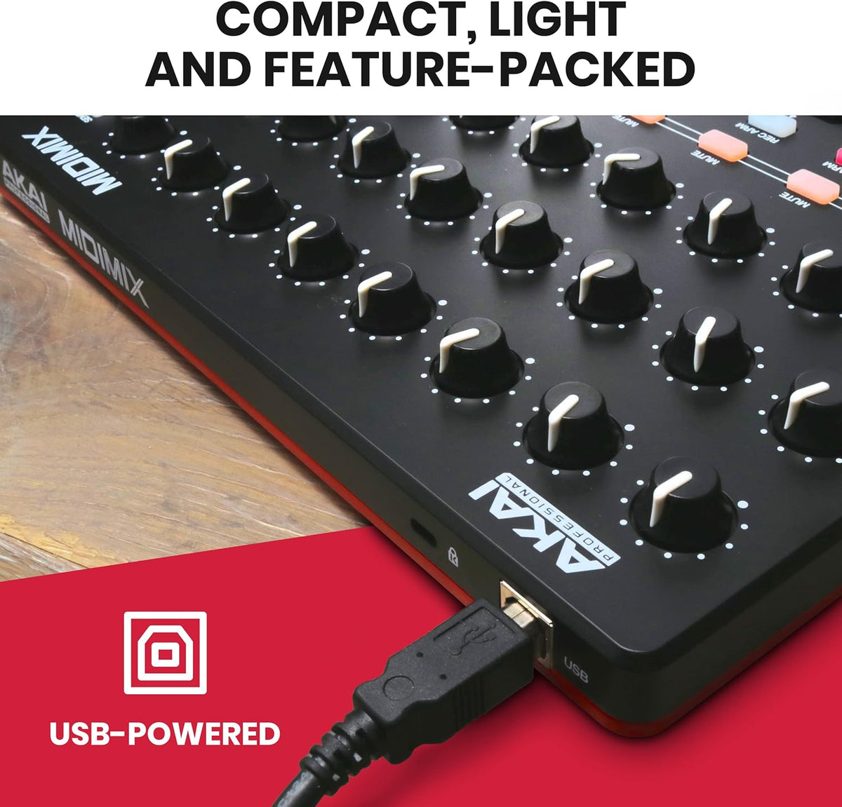 USB MIDI Controller Mixer with Assignable Faders, 24 Knobs, 16 Buttons C50601