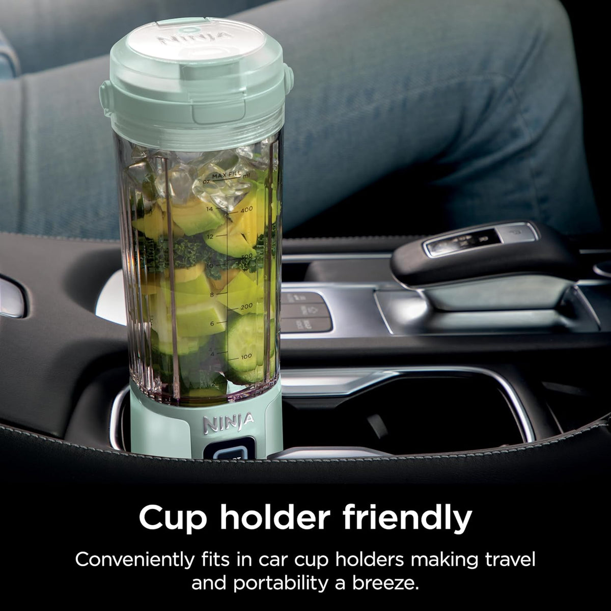Portable Blender, Cordless, 18oz. Vessel, BPA Free, USB-C Rechargeable, Tinted Mint U6542