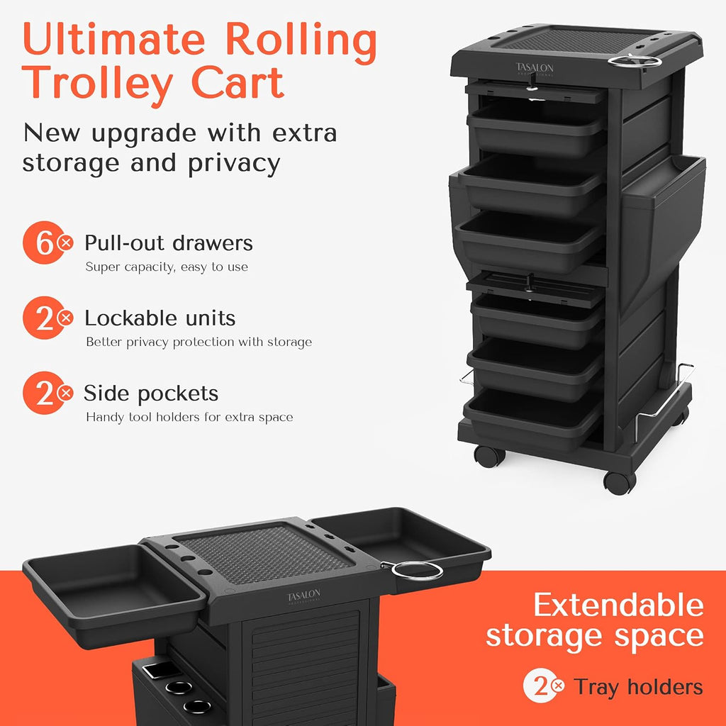 Salon Trolley Cart with 6 Trays Q1852