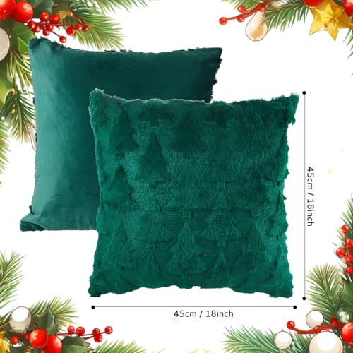Christmas Tree Pillow Covers 18 x 18 Set of 2 E45321