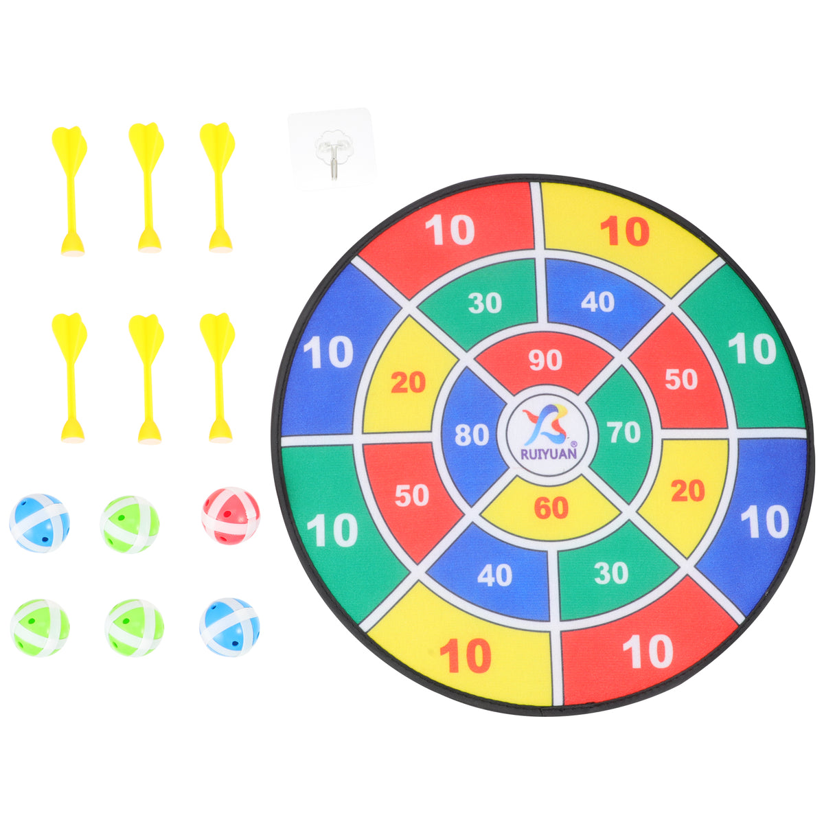 6pcs Sticky Ball and 6pcs Darts Safety Dart Board Toy G560845