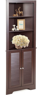 White 3 Shelf Corner Storage Cabinet G54891