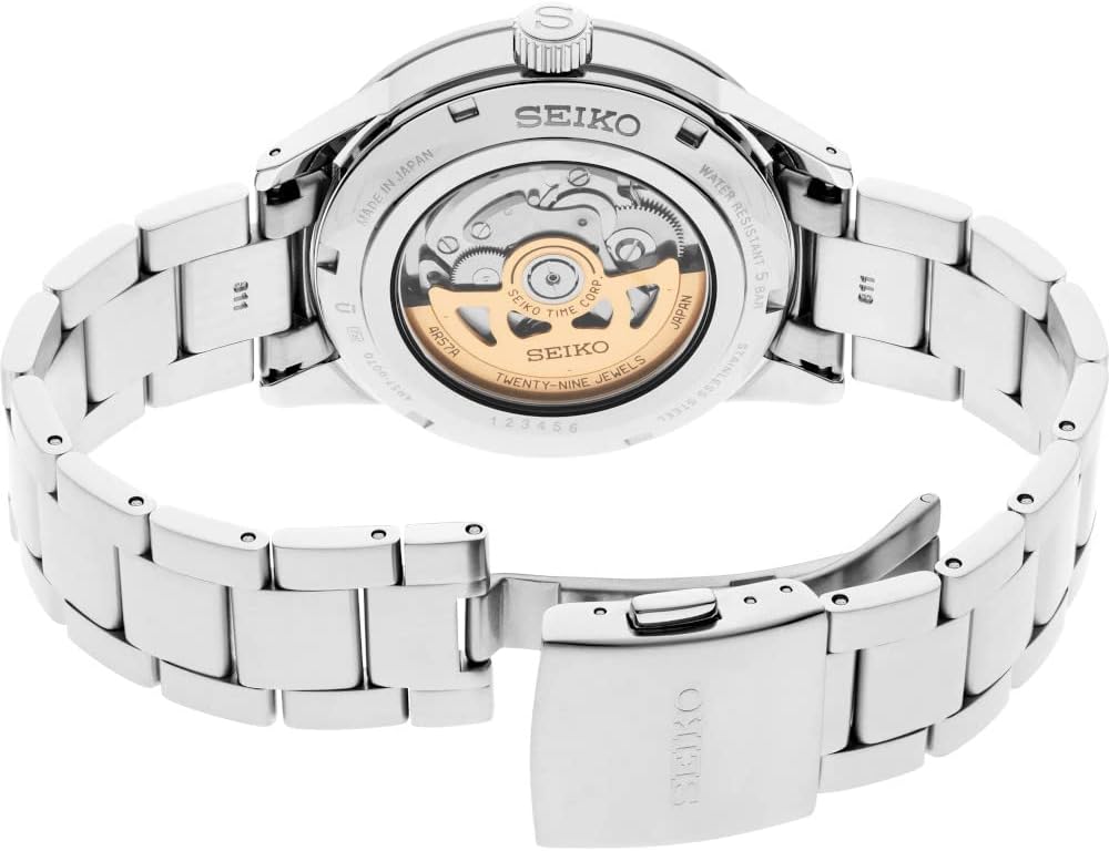 Black Dial Silver Stainless Steel Band Automatic Watch C97296