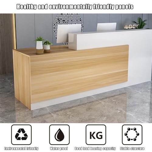 Reception Counter Desk with Lockable Drawers, Wooden Computer Desk L833415
