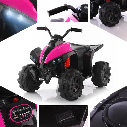 12V Battery Powered Electric Ride On ATV Car with MP3, USB, LED Headlight (Red) B7775