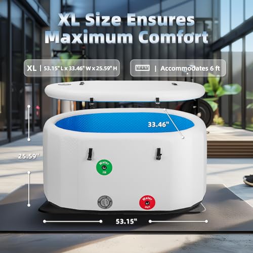 Black XL Cold Plunge Tub, 53.15" L x 33.46" W x 25.59" H U139