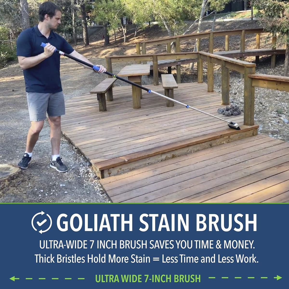 5-to-13 Foot Deck Stain Brush & Extension Pole Combo C447