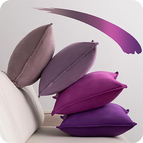 12x20 Inch Set of 4 Velvet Throw Pillow Covers I47774