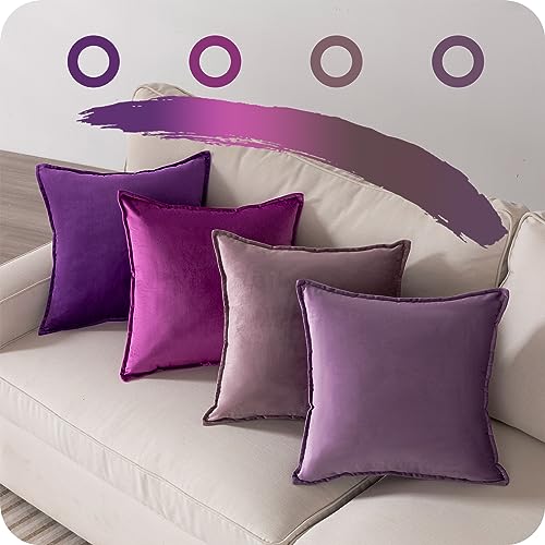 12x20 Inch Set of 4 Velvet Throw Pillow Covers I47774
