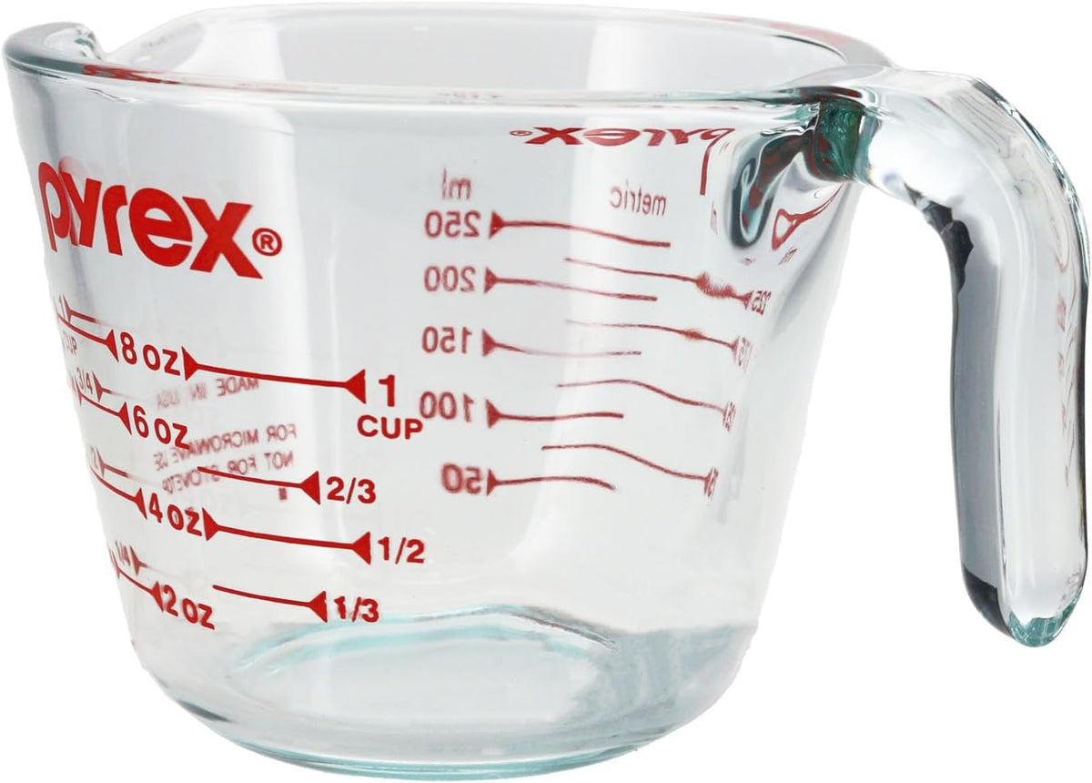 1-Cup Clear Measuring Cup with Red Measurements X909