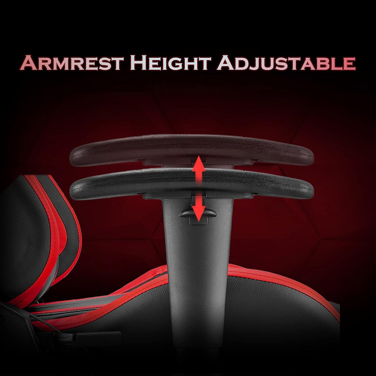 Gaming Chair with Footrest, Ergonomic Office Chair, Black/Red E88321