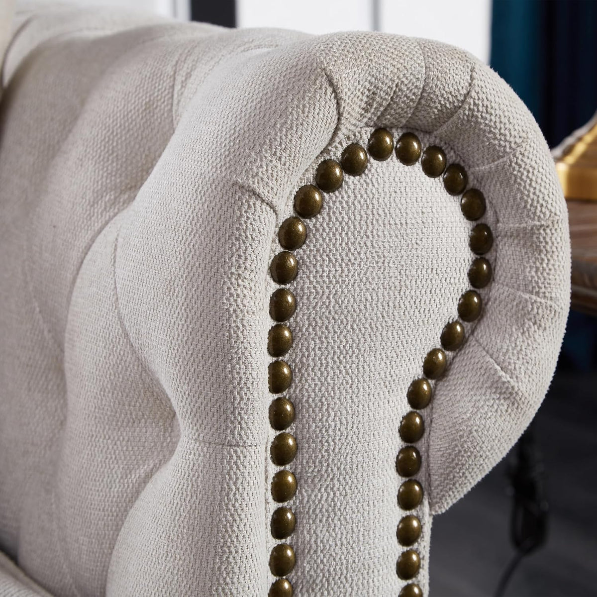 Beige Linen Chesterfield Sofa I971365