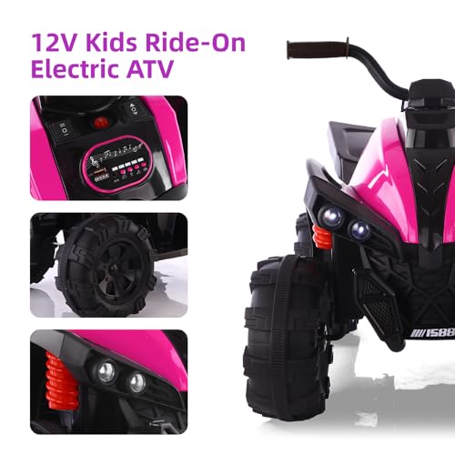 12V Battery Powered Electric Ride On ATV Car with MP3, USB, LED Headlight (Red) B7775
