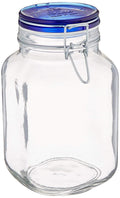 Square Jar with Blue Lid, 2.6 Pound U74314