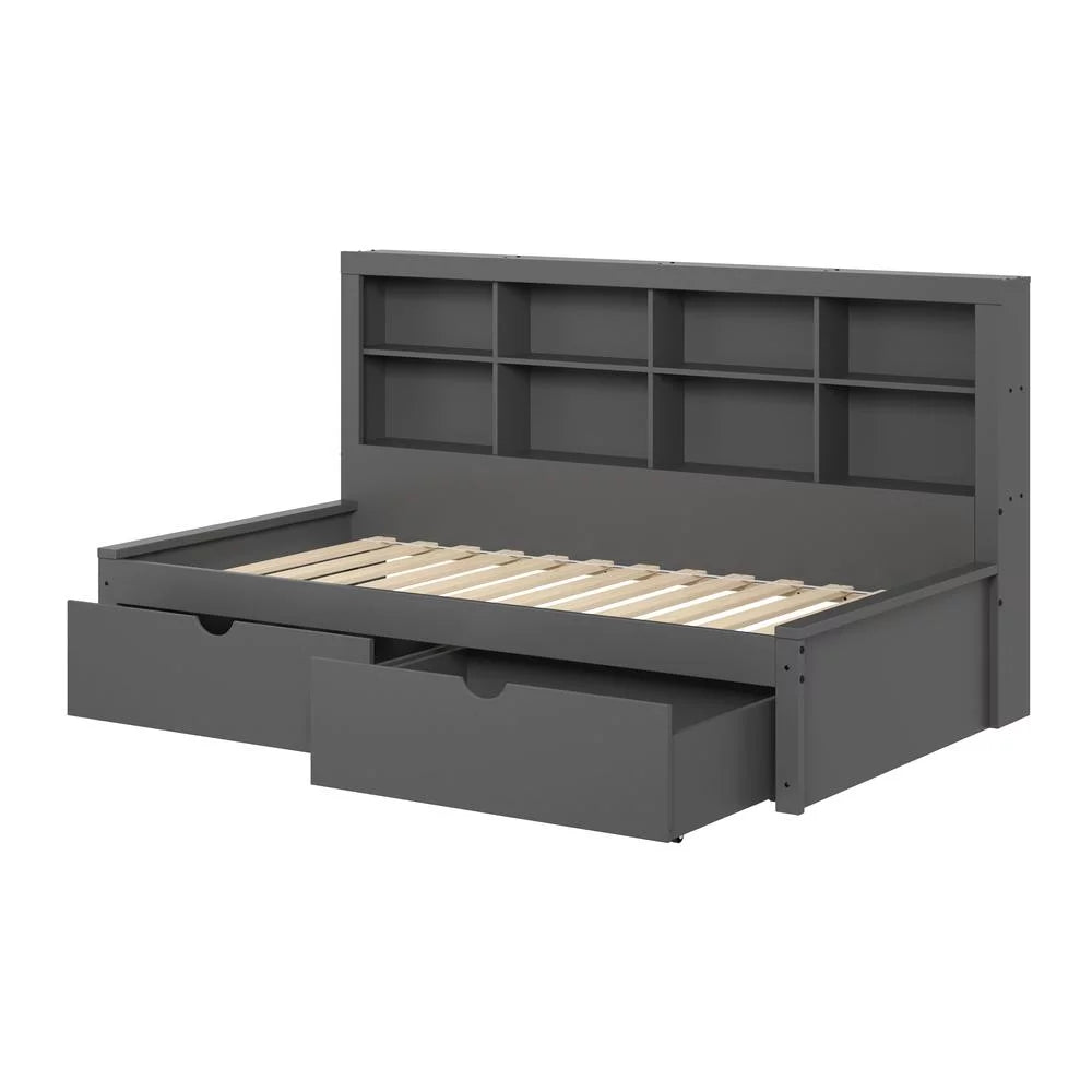 Dark Grey Twin Bookcase Day Bed B579