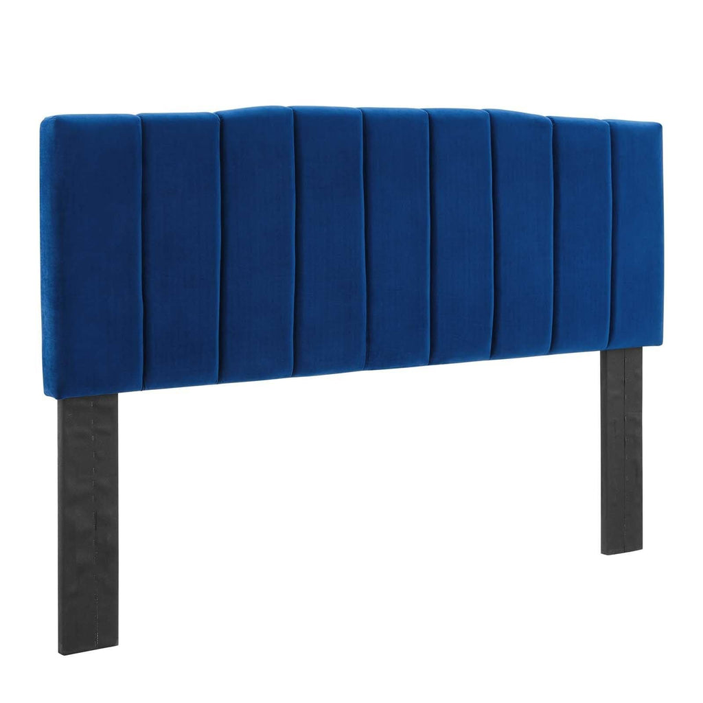 Navy Performance Velvet Full/Queen Headboard L439