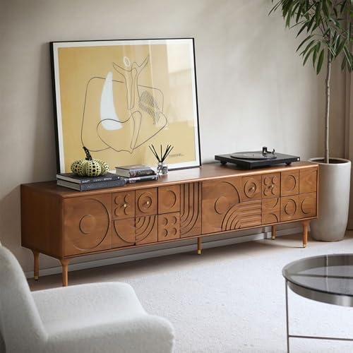 Walnut Wood TV Stand with Storage, 70.87" Y971982