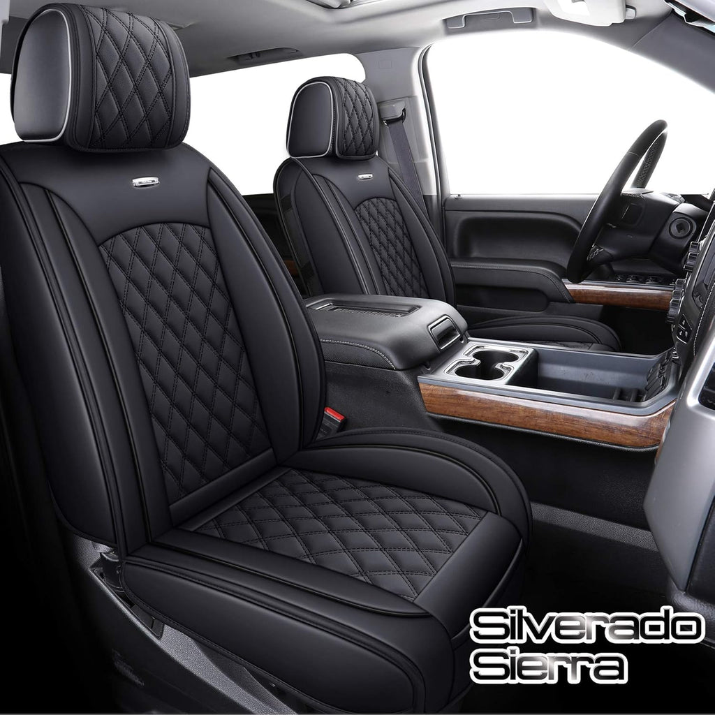 Black 2 Pc Front Seat Covers L424323