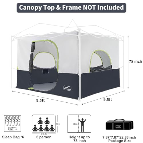 Khaki Camping Inner Tent for 10'x10' Straight Leg Canopy Q95163