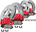 Powder Coated Red Calipers + Zinc Plated Rotors + Ceramic Pads C621
