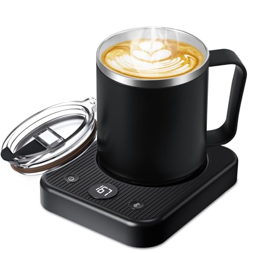Black Electric Self Heating Coffee Mug with Auto Shut Off I480678