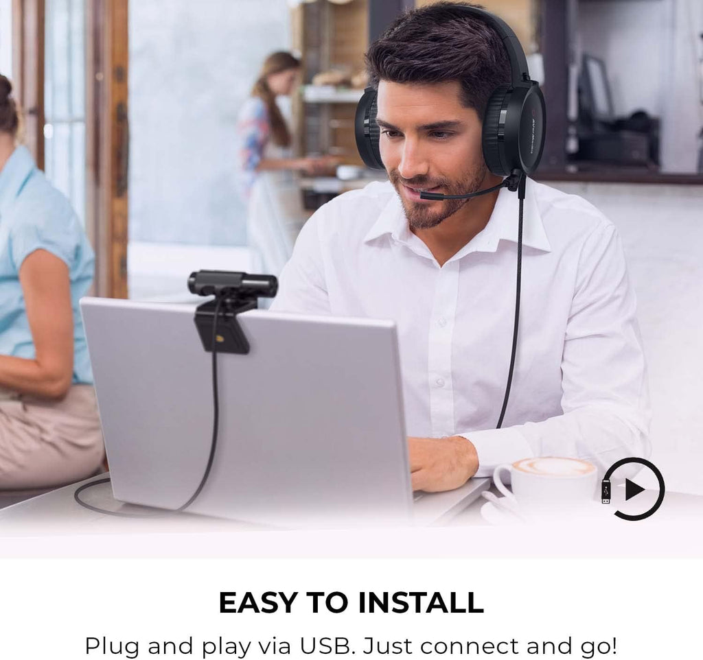 1080p Webcam USB 2.0 Headset with Microphone U58108