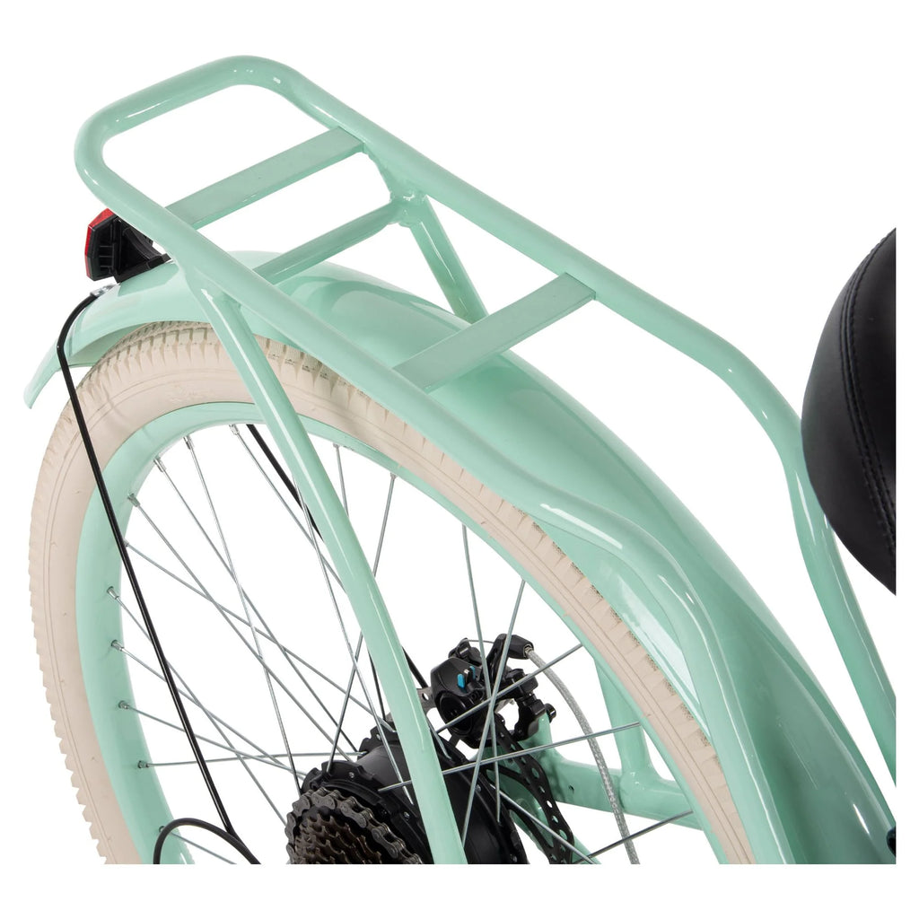 26-in 7-Spd Electric Cruiser Bike, Mint Green, 36V, 350W R1460