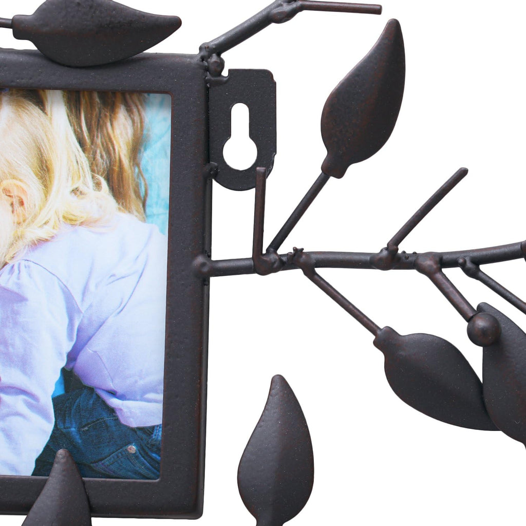 Black Metal Wall Hanging Picture Frame with 8 Openings D269
