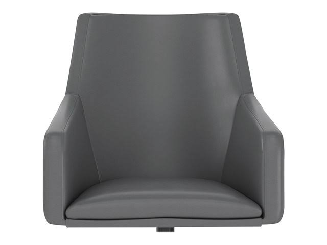 Heather Gray Corner Desk with Leather Box Chair U7800