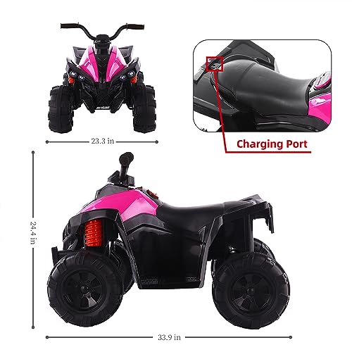 12V Battery Powered Electric Ride On ATV Car with MP3, USB, LED Headlight (Red) B7775