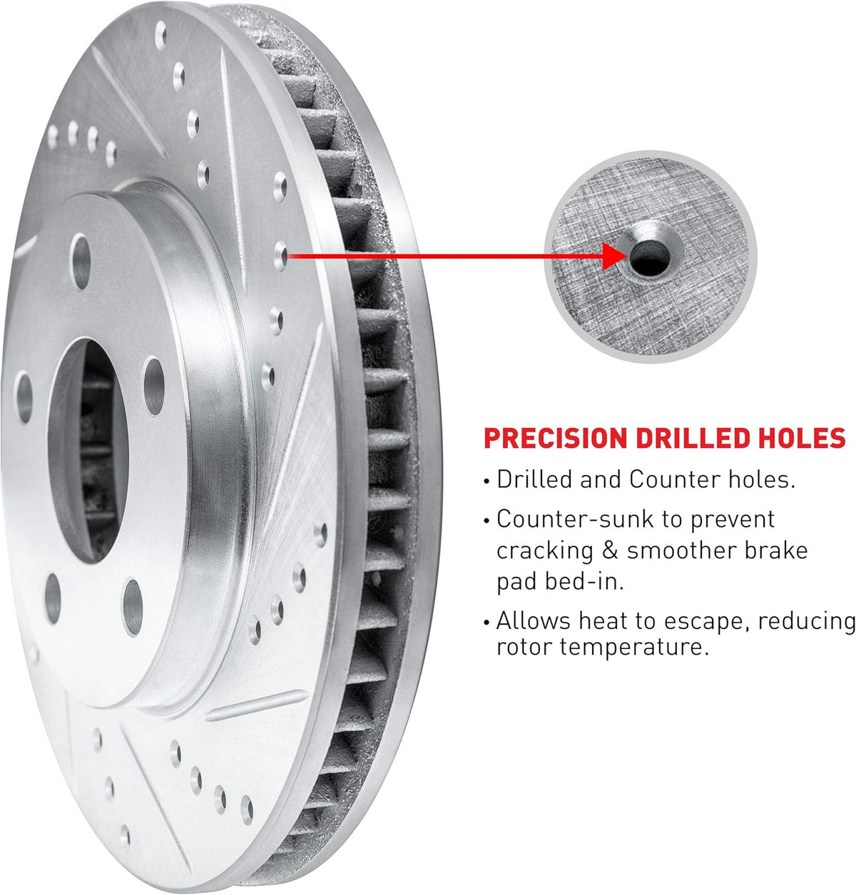 Drilled and Slotted Brake Rotors and Pads with Hardware Kit E645330