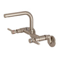 Brushed Nickel Adjustable Center Wall Mount Kitchen Faucet X9432