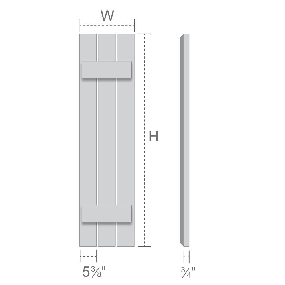 Rough Sawn Western Red Cedar Framed Board-n-Batten Shutters Y688