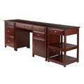 3-Piece Walnut Home Office Desk Set C252342