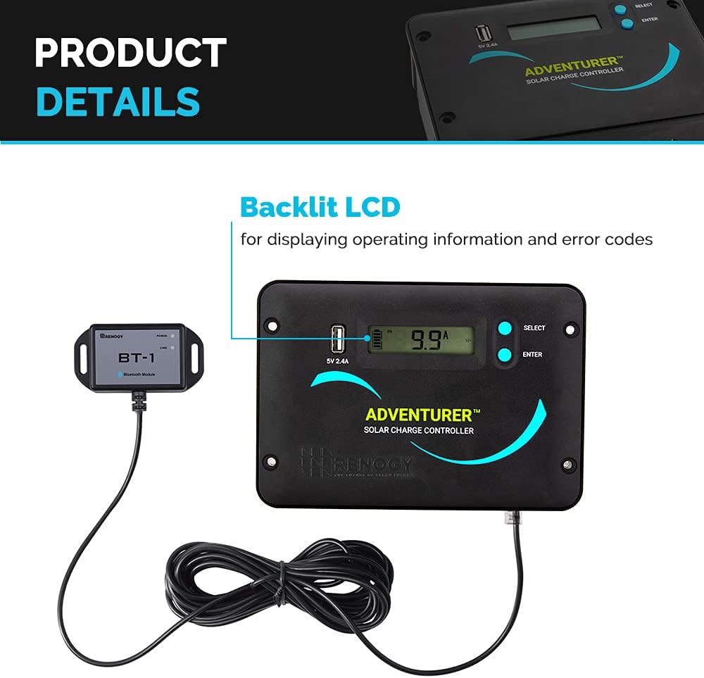 300 Watts 12 Volts Monocrystalline Solar RV Kit with 30A PWM LCD Charge Controller Y2819