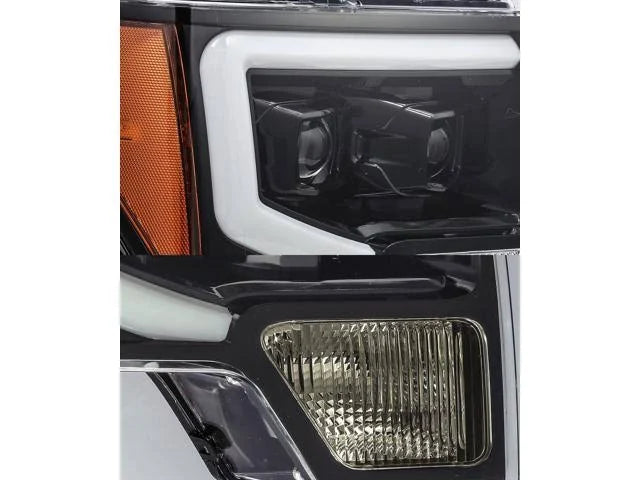 Polished Black LED Tube Dual Projector Headlights F337612