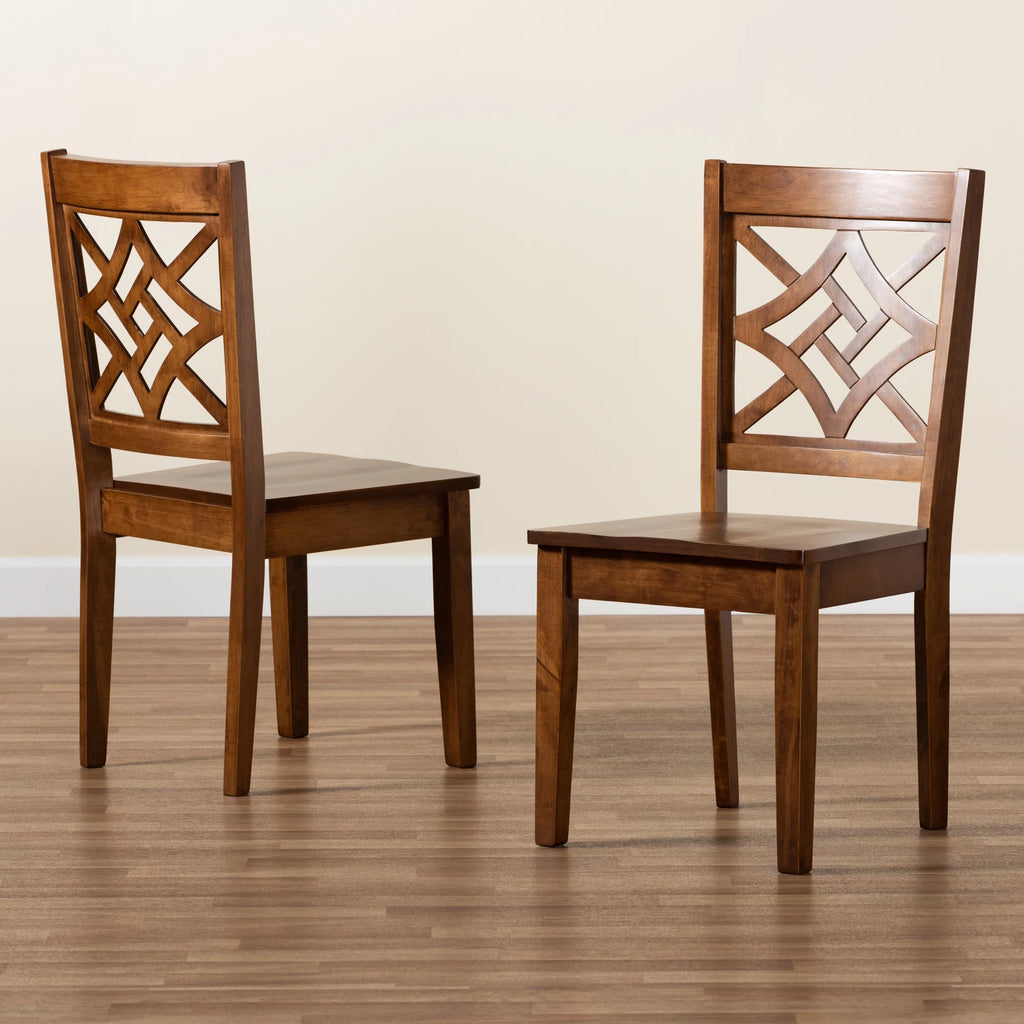 Set of 2 Walnut Brown Dining Chair L735