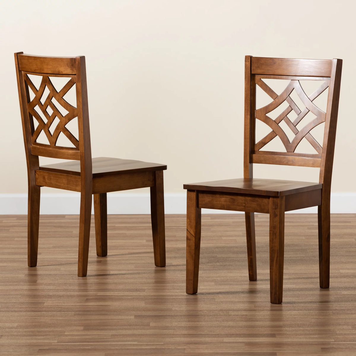 Set of 2 Walnut Brown Dining Chair L735