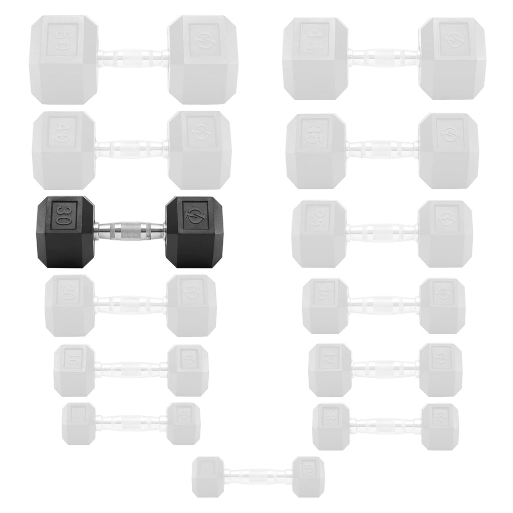 45 lbs Rubber Coated Hex Dumbbell G483