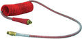 15 ft. Tractor-Trailer Air Brake Hose Coil Set, Red & Blue, 1/2” NPT Fittings, Pack of 2 F352