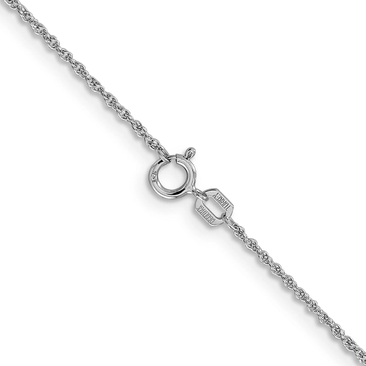 14K White Gold Baby Rope Chain Necklace 24 Inches Y423595